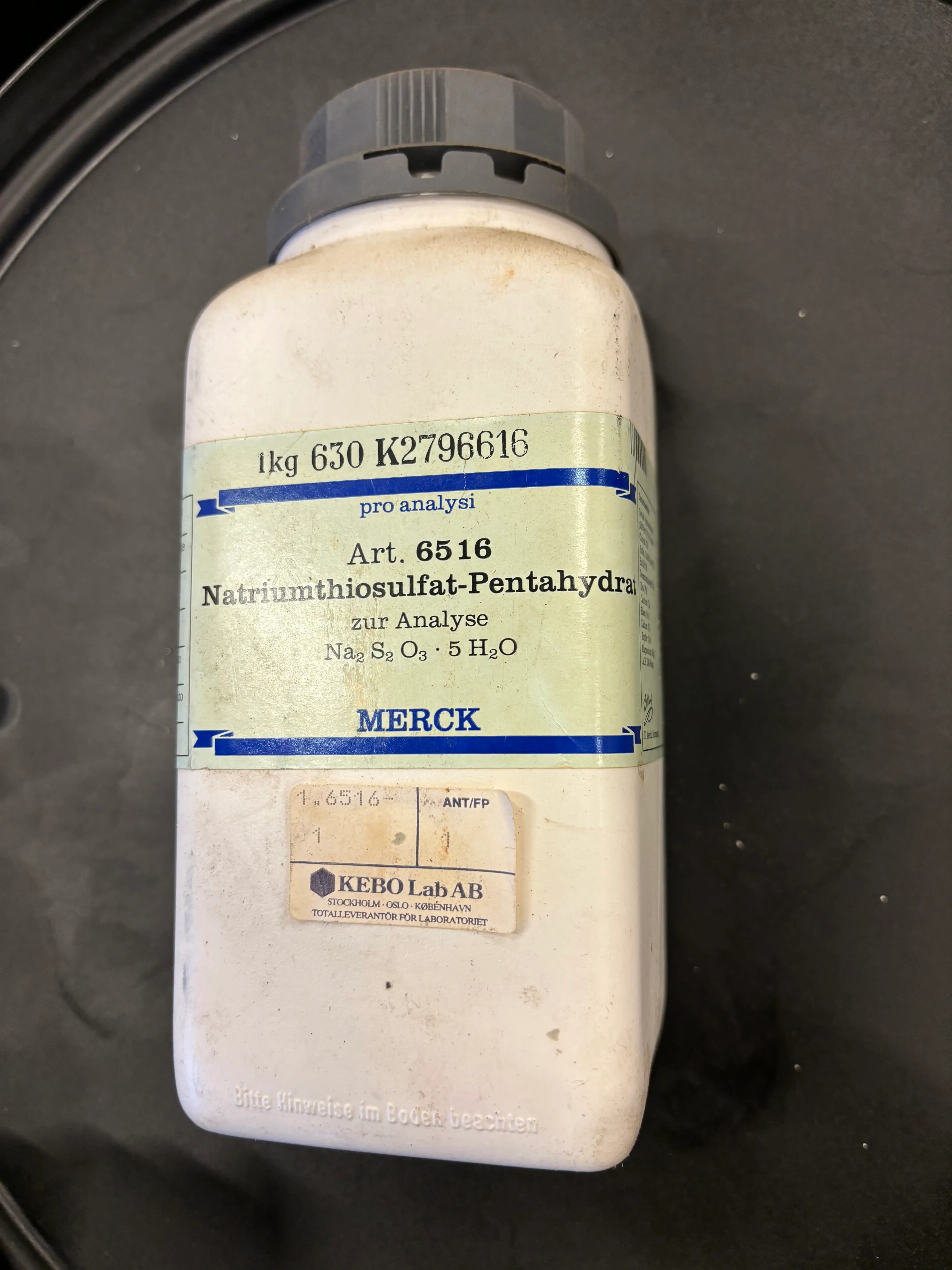 Natriumthiosulfat-pentahydrat Zur Analyse Na2s203*5h20 Merc K Kebo Lab Ab630K2796616