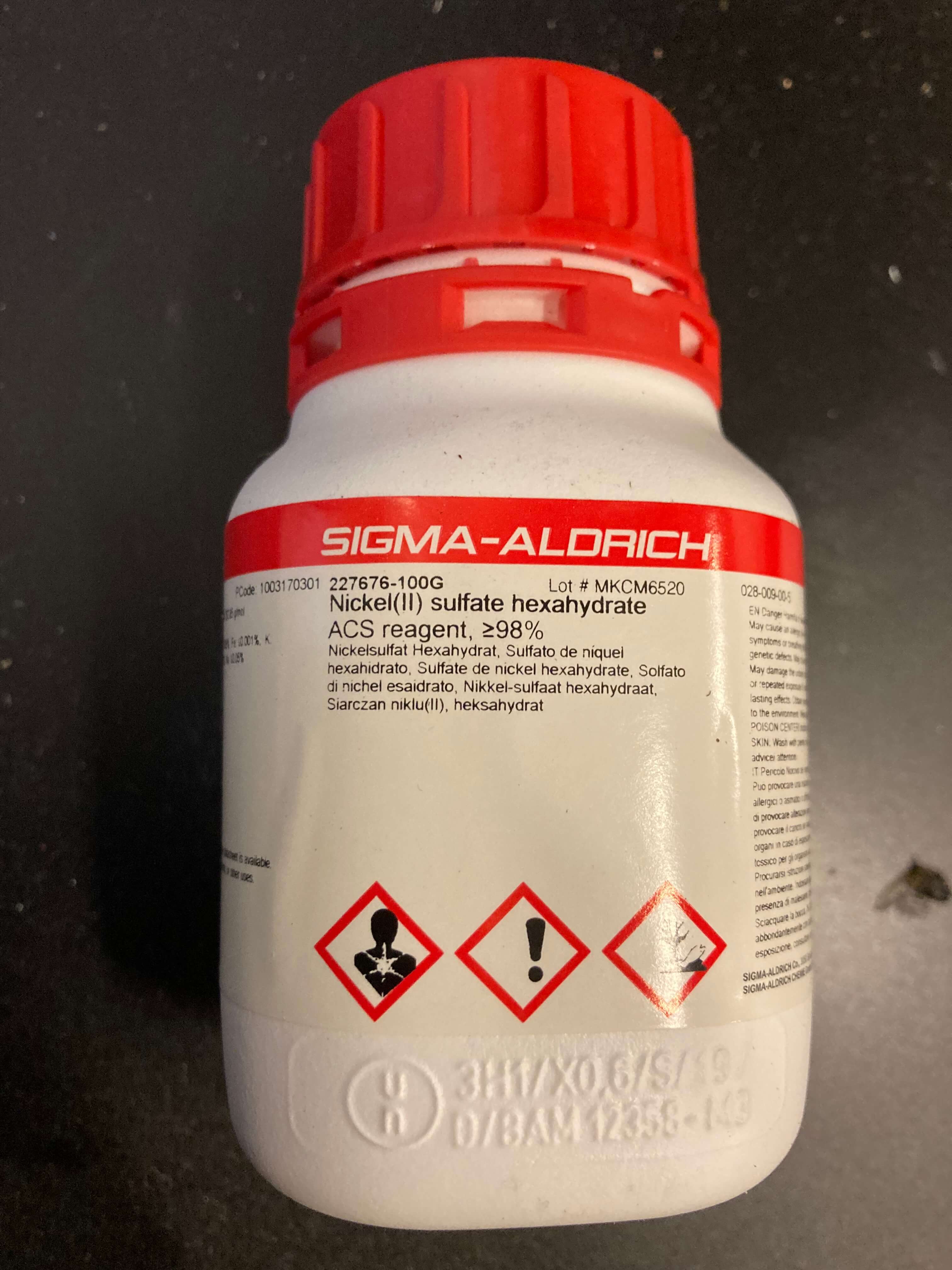 Sigma-aldrich Nickel(2)sulfate Hexahydrate Nickelsulfat Hexahydrat