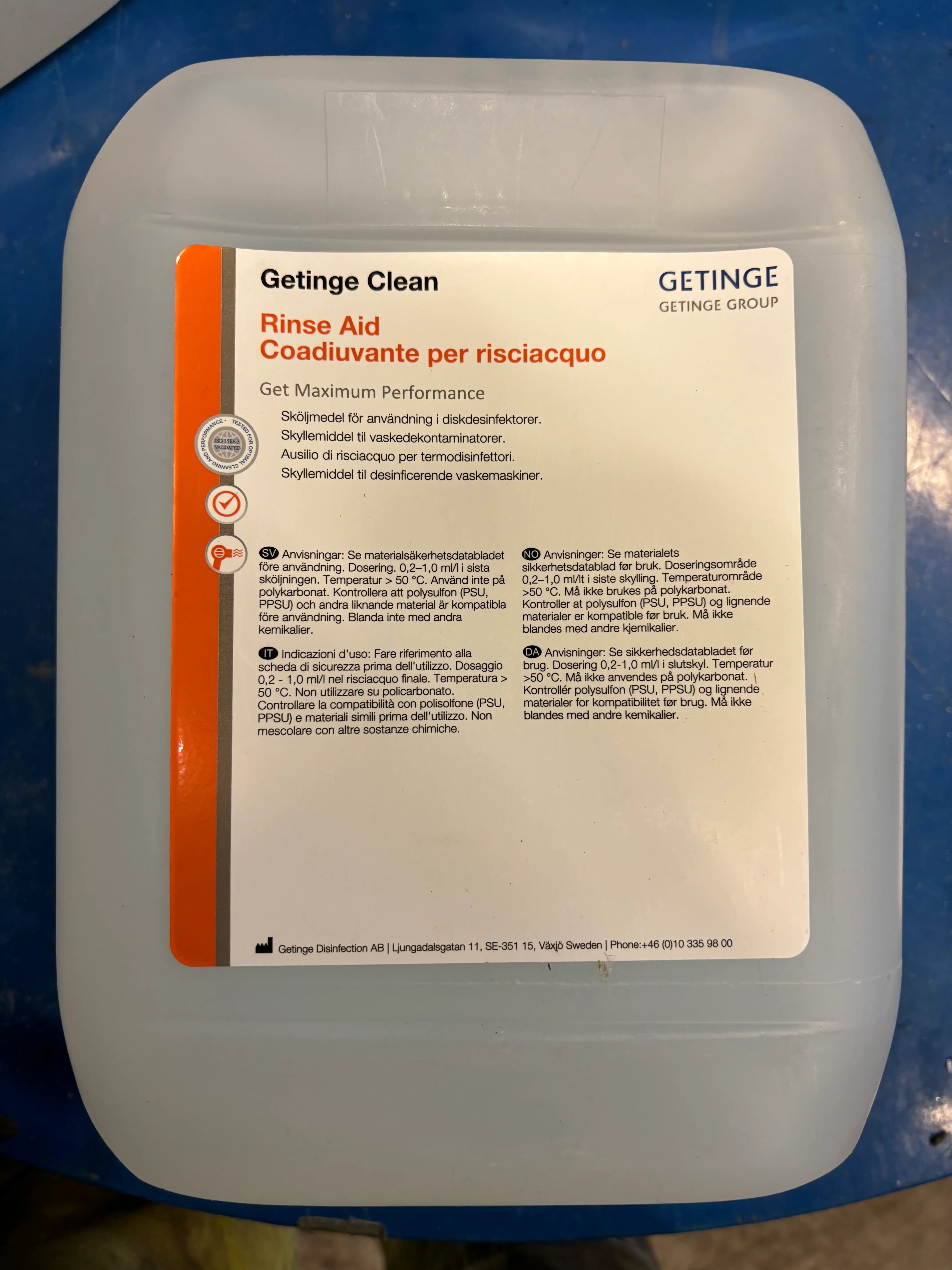 getinge Clean Rinse Aid Coadiuvante Per Risciacquo