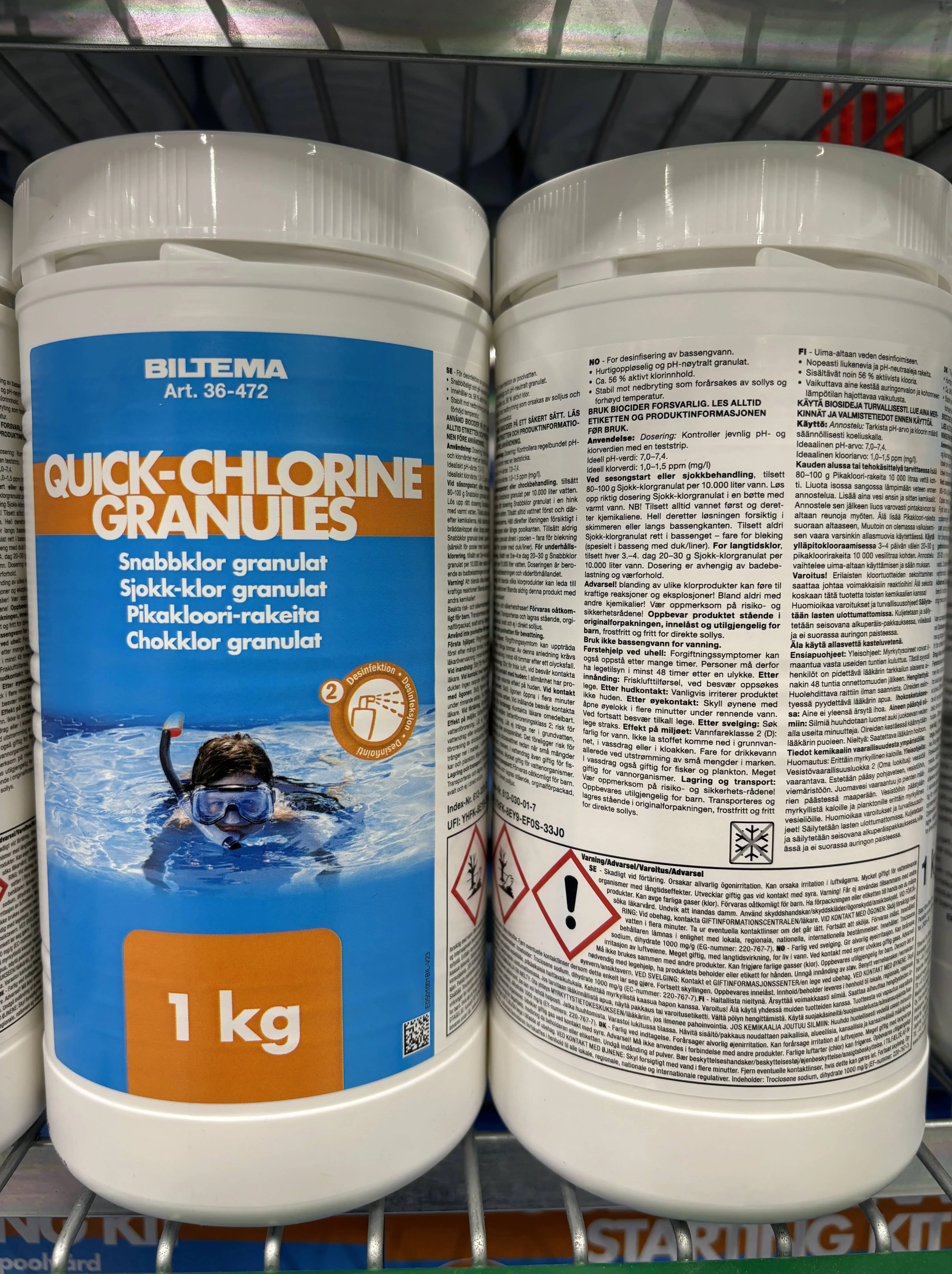 quick-chlorine Granules Sjokk-klor Granulat Biltema